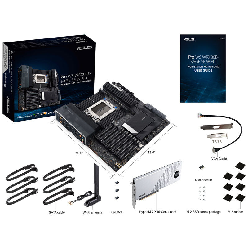 Visning av ASUS PRO WS WRX80E-SAGE SE WIFI II hovedkort chipset