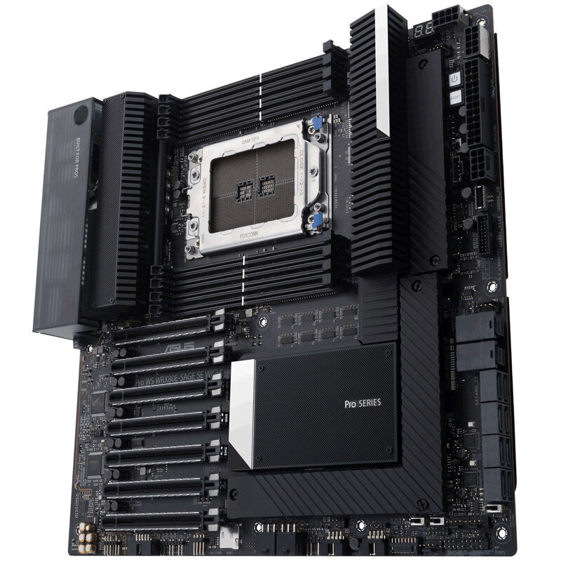 ASUS PRO WS WRX80E-SAGE SE WIFI II hovedkort sett ovenfra