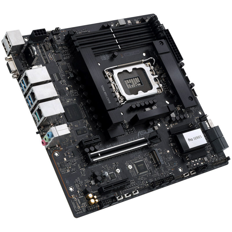 Baksiden av ASUS Pro WS W680M-ACE SE hovedkort