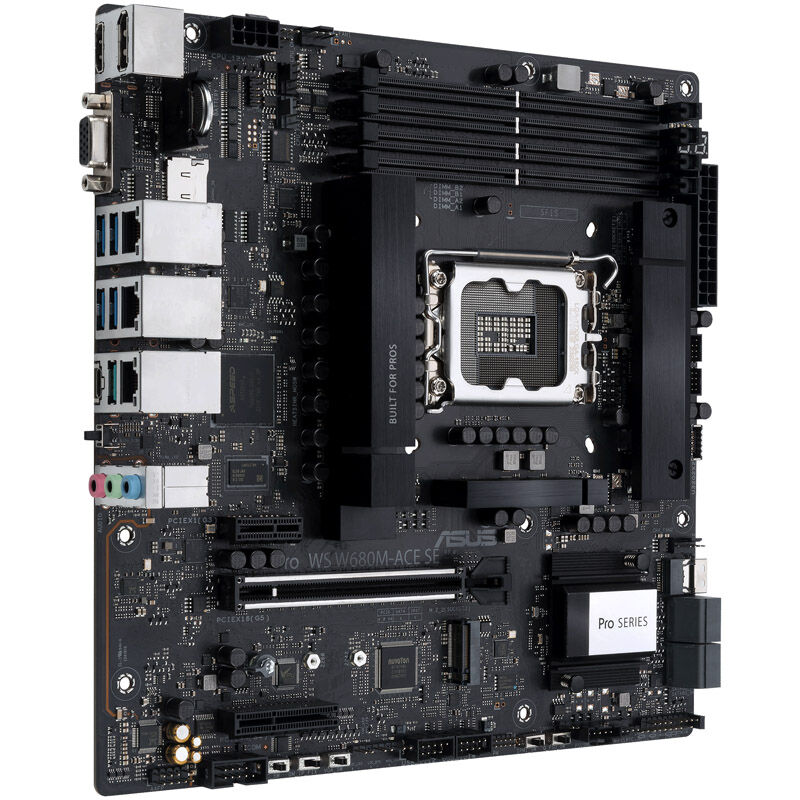 Oversikt over ASUS Pro WS W680M-ACE SE hovedkort layout