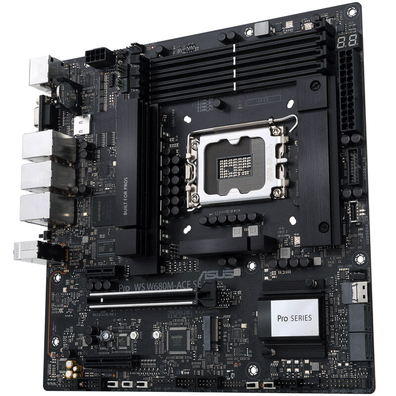 ASUS Pro WS W680M-ACE SE hovedkort med tilkoblinger