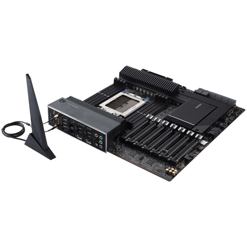 Nærbilde av USB-porter på ASUS Pro WS WRX80E-SAGE SE WiFi hovedkort sWRX8 DDR4