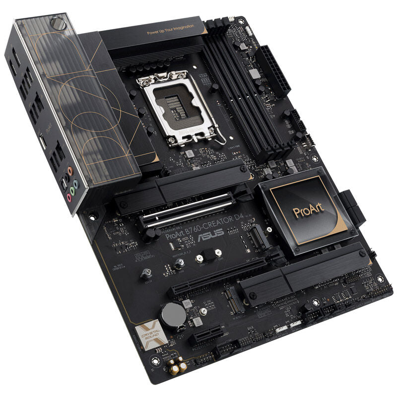 Bakside av ASUS ProArt B760-Creator D4 hovedkort