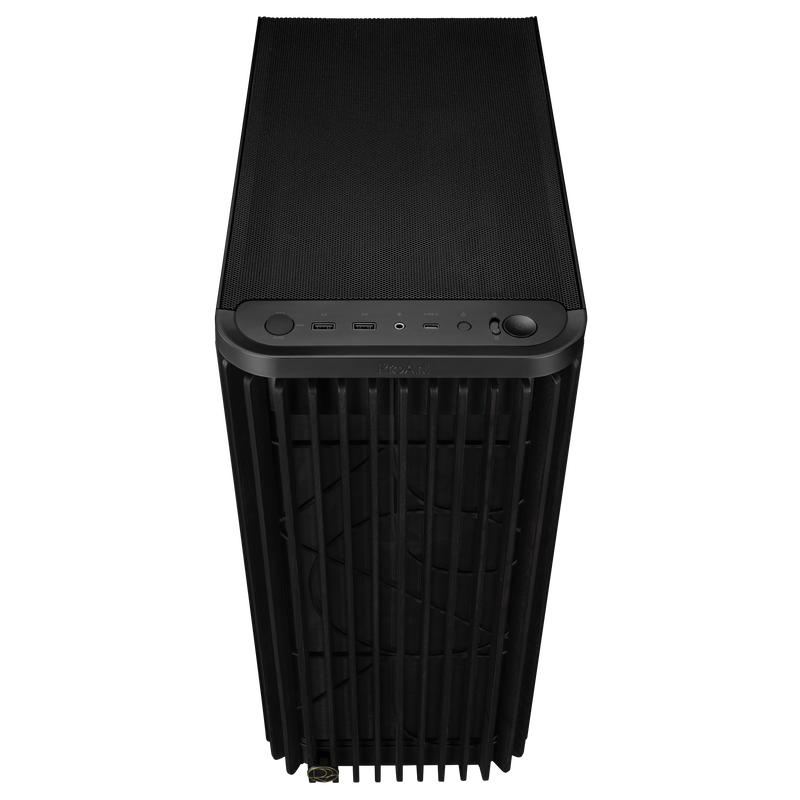 ASUS ProArt PA401 Wood Edition kabinett midtårn montert med komponenter