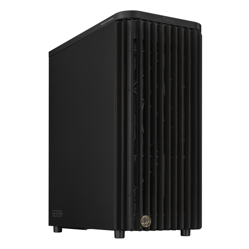 ASUS ProArt PA401 Wood Edition kabinett midtårn svart forfra