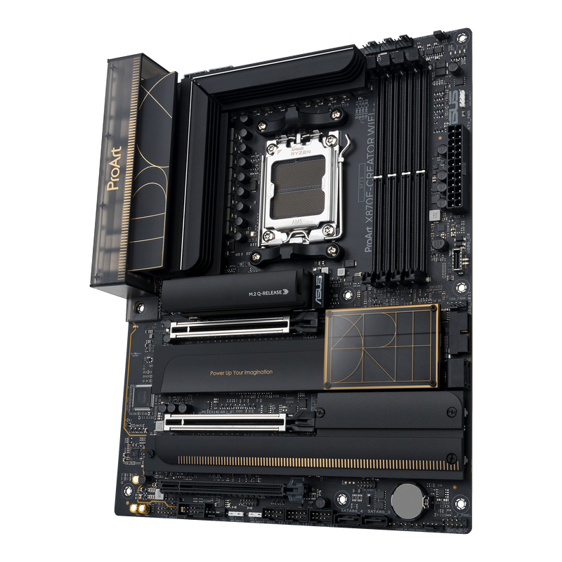 ASUS ProArt X870E-Creator WiFi hovedkort med synlige vifter