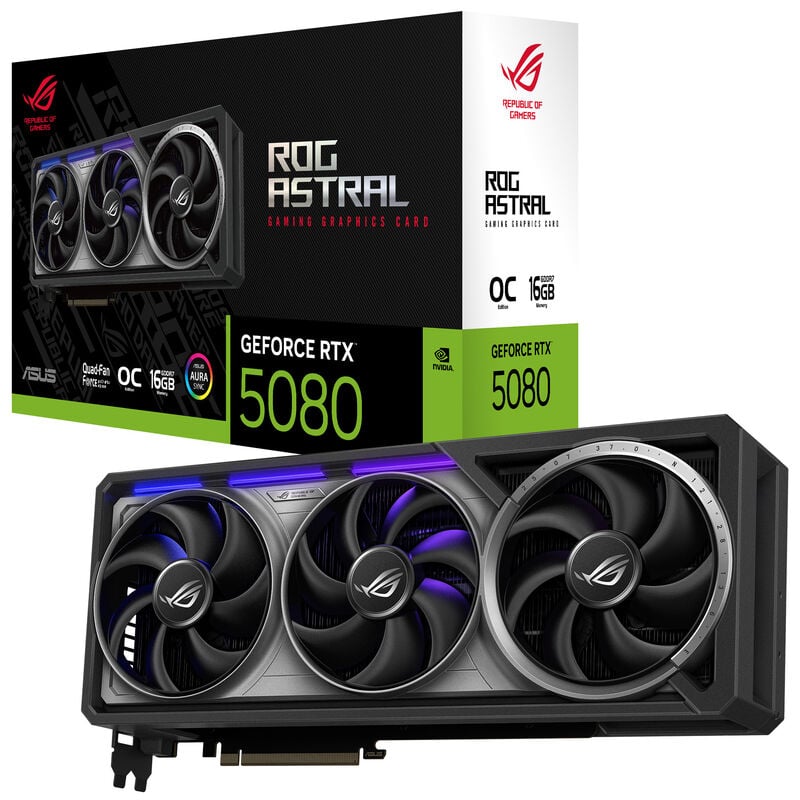 ASUS ROG Astral RTX 5080 OC grafikkort forfra