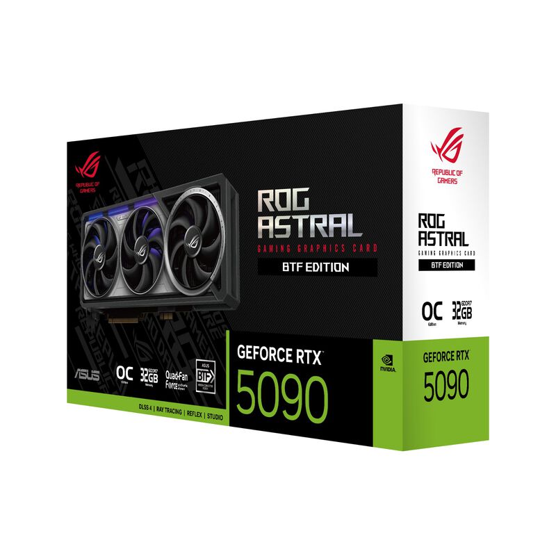 ASUS ROG Astral RTX 5090 BTF OC grafikkort med ASUS Aura Sync aktivert