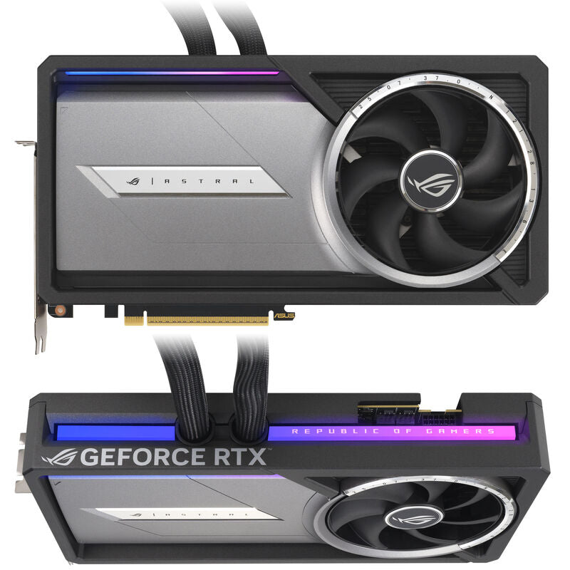 ASUS ROG Astral RTX 5090 LC grafikkort montert i PC
