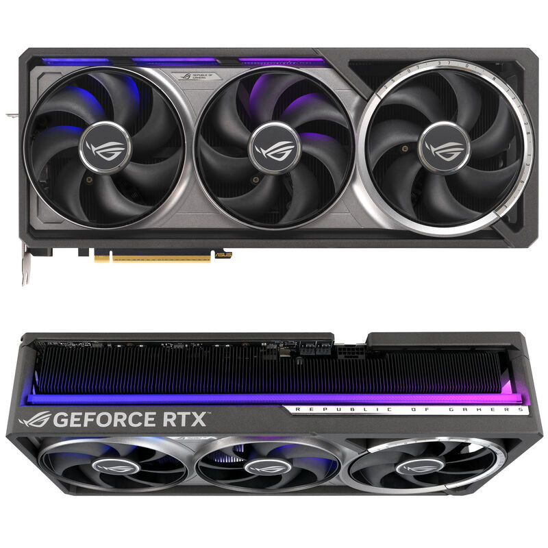 Detalj av ASUS ROG Astral RTX 5090 OC RGB-belysning