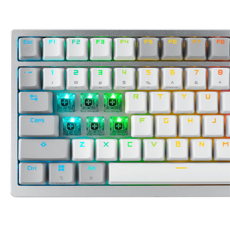ASUS ROG Azoth trådløs gamingtastatur 75% Hot-Swap OLED hvit med RGB-belysning