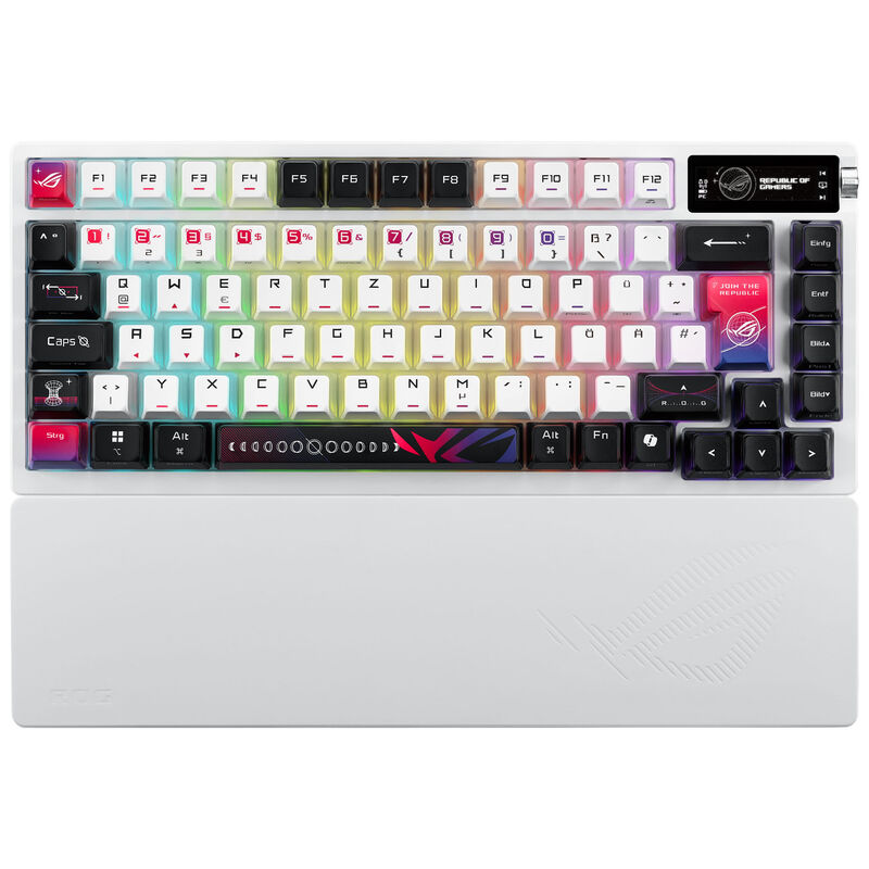 ASUS ROG Azoth X gamingtastatur 75% Hot-Swap detalj av keycaps