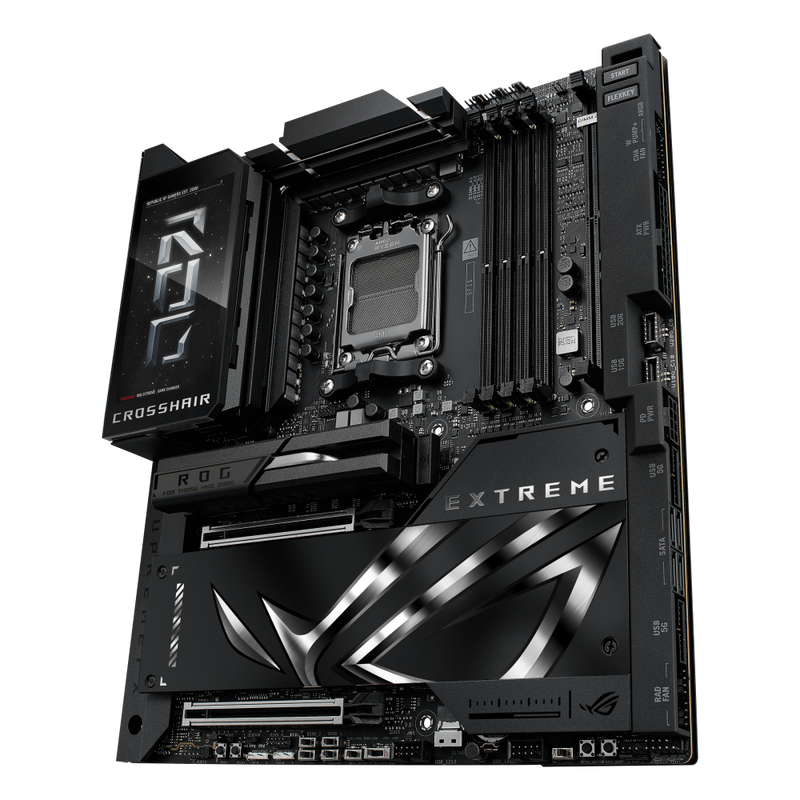 Nærbilde av ASUS ROG Crosshair X870E EXTREME hovedkort