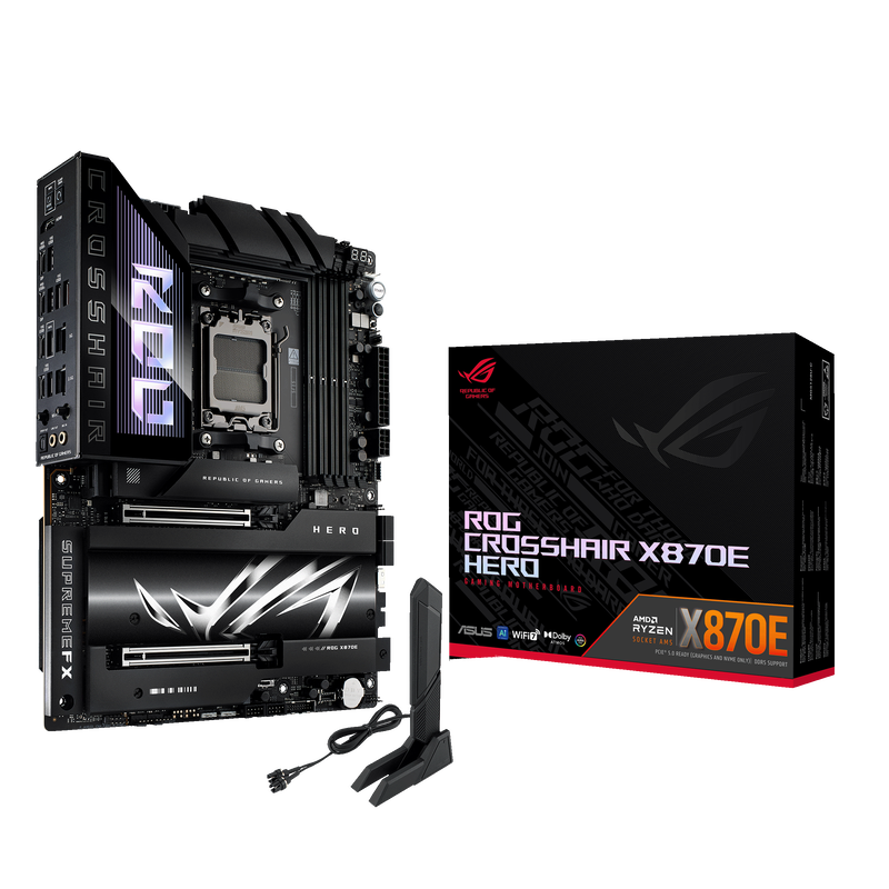 ASUS ROG Crosshair X870E Hero hovedkort forfra