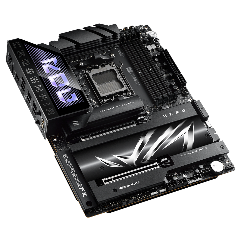 ASUS ROG Crosshair X870E Hero med RGB-belysning