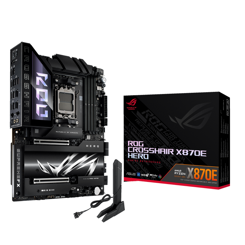 ASUS ROG Crosshair X870E Hero hovedkort forfra