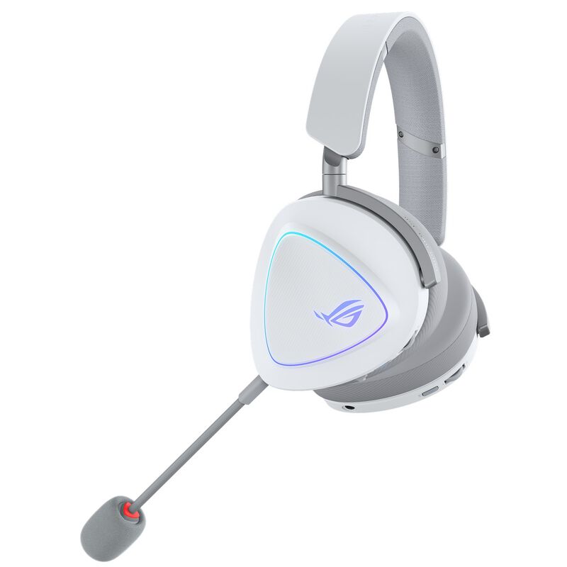 ASUS ROG Delta II Wireless gamingheadset tri-mode RGB hvit bakside