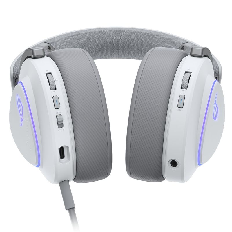 Kabler og tilkoblinger for ASUS ROG Delta II Wireless gamingheadset tri-mode RGB hvit