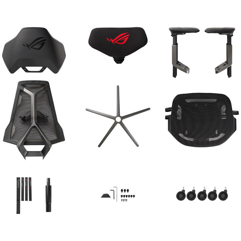 Oversikt over ASUS ROG Destrier Ergo gamingstol svart i bruk