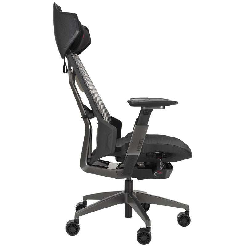 Detalj av stoffsetet på ASUS ROG Destrier Ergo gamingstol svart