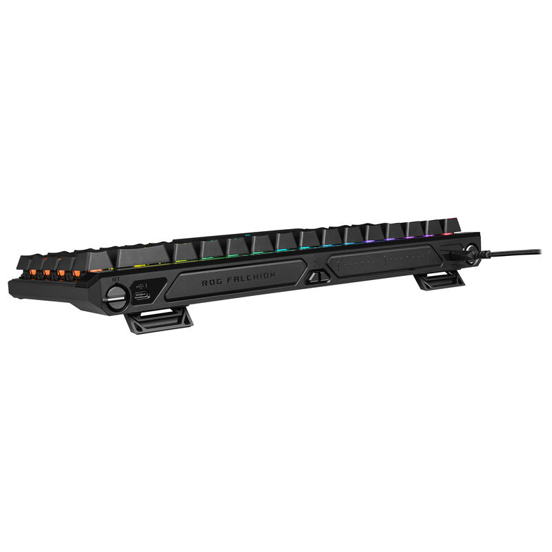 Nærbilde av tastene på ASUS ROG Falchion Ace HFX gamingtastatur 65 % RGB svart