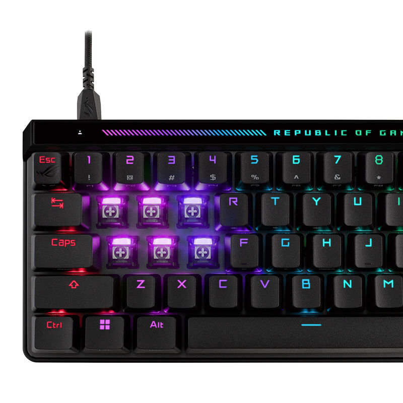 Pakking av ASUS ROG Falchion Ace HFX gamingtastatur 65 % RGB svart