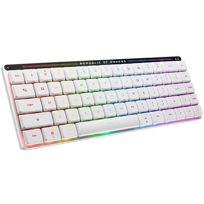 ASUS ROG Falchion RX Low Profile trådløs gamingtastatur 65% hvit forfra