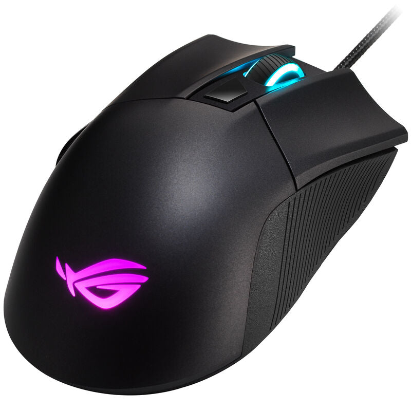 ASUS ROG Gladius II Core kablet gamingmus RGB detalj av knapper