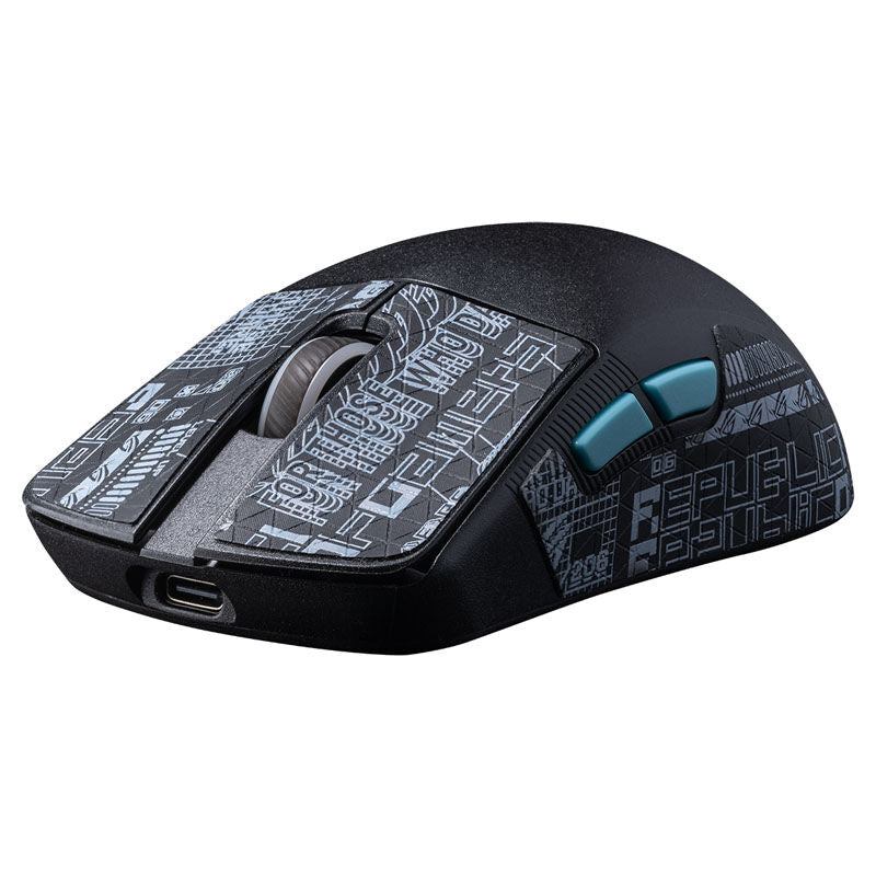 Oversikt over ASUS ROG Harpe Ace Aim Lab Edition trådløs gamingmus design