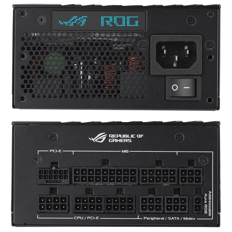 ASUS ROG Loki 1000P SFX-L strømforsyning med Aura Sync logo