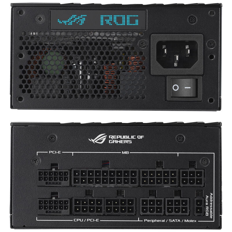 Sideprofil av ASUS ROG Loki SFX-L strømforsyning 1200 W hvit