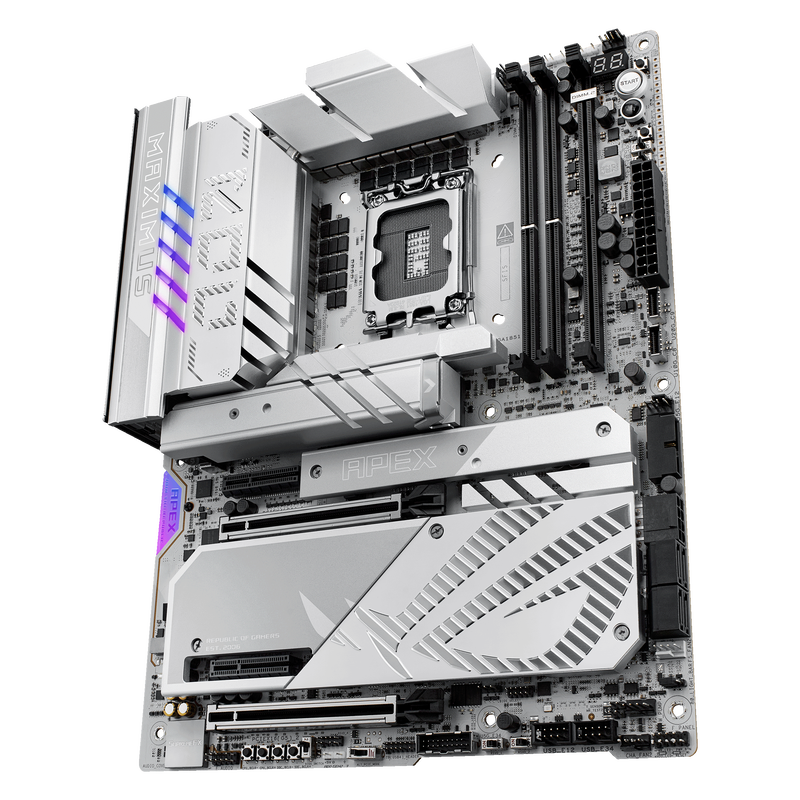 Montert ASUS ROG Maximus Z890 Apex hovedkort i PC-kabinett