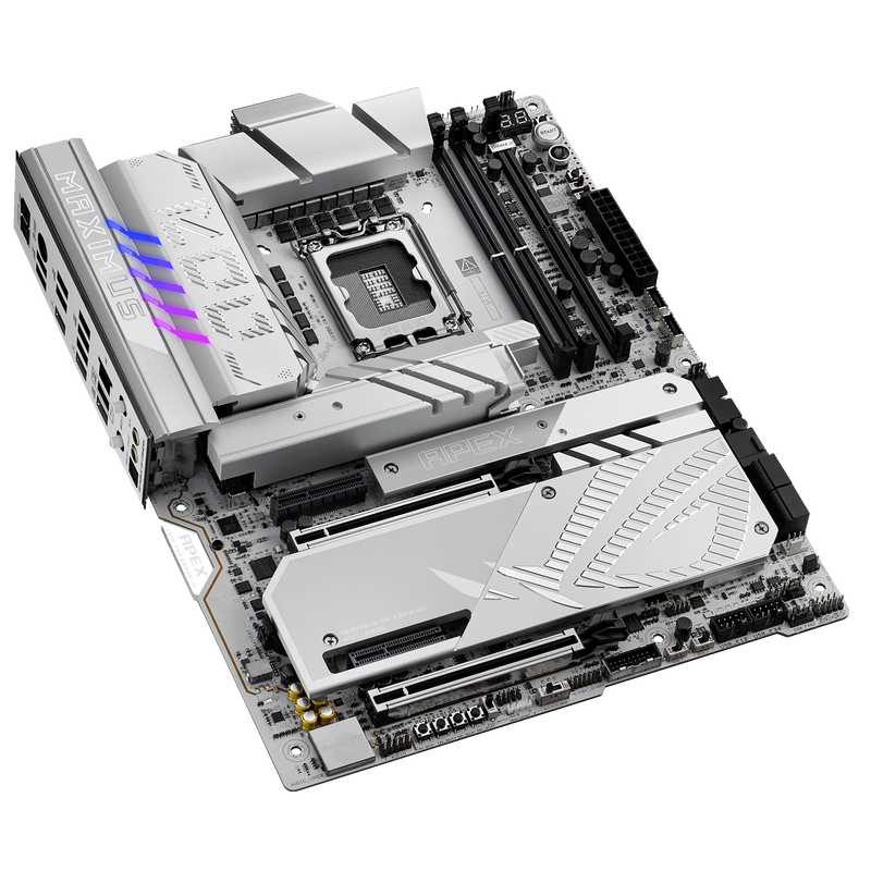 Nærbilde av ASUS ROG Maximus Z890 Apex hovedkortets VRM-kjøler