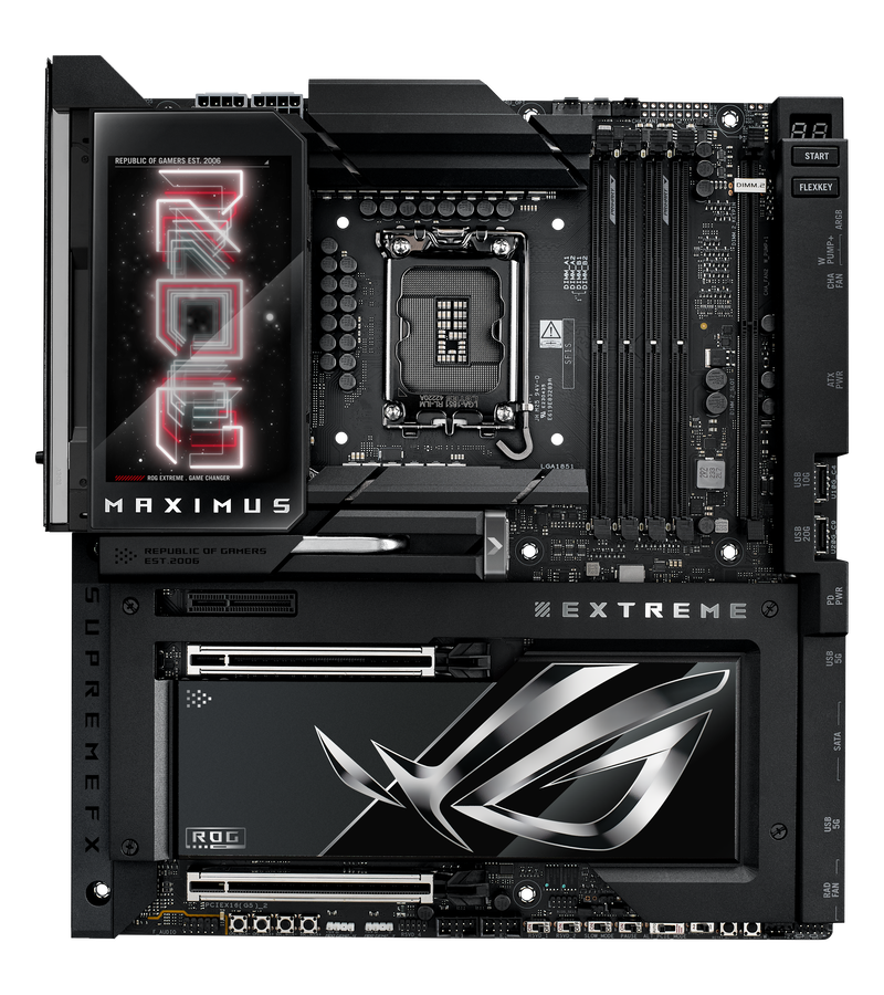Montert ASUS ROG Maximus Z890 EXTREME hovedkort i PC-kabinett