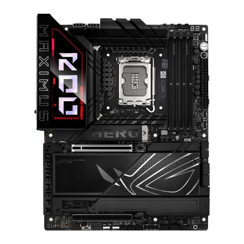 Detalj av ASUS ROG Maximus Z890 Hero hovedkort