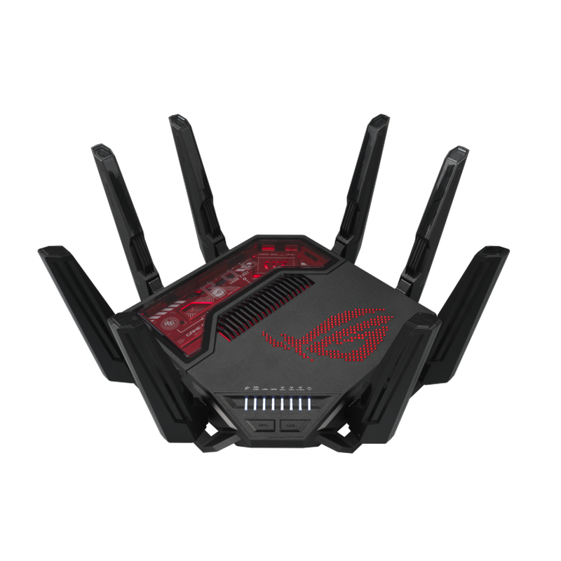 ASUS ROG Rapture GT-BE19000 WiFi 7 gamingruter RGB forfra