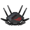 ASUS ROG Rapture GT-BE98 gamingruter forfra med RGB-belysning