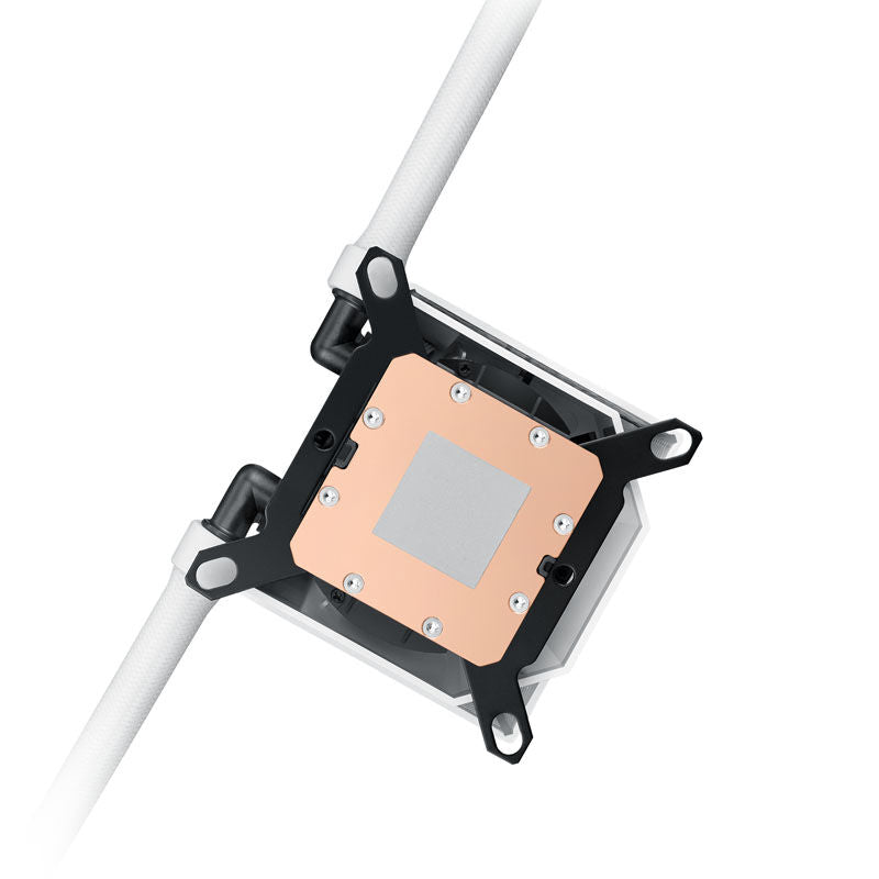 Slanger med hvite sleeves på ASUS ROG Ryujin III 240 ARGB AIO vannkjøling hvit