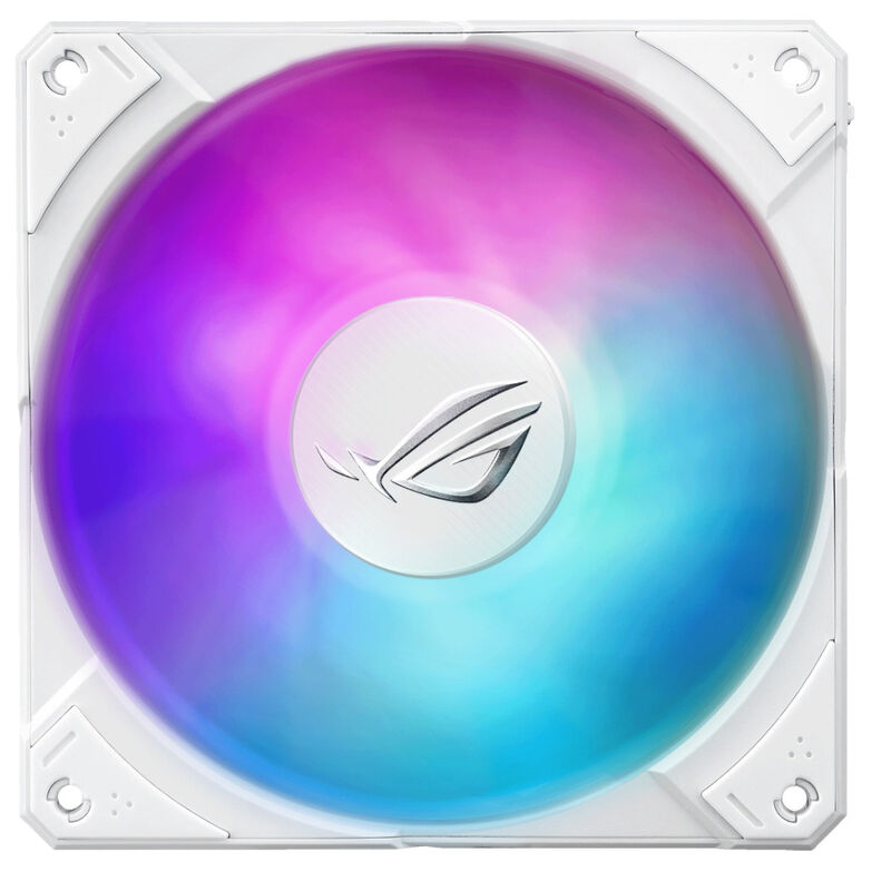Detalj av ASUS ROG Ryujin III 360 ARGB Extreme AIO vannkjøling hvit radiator