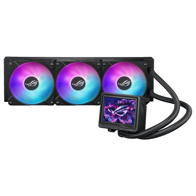 Detalj av RGB-vifter på ASUS ROG Ryujin III 360 ARGB Extreme AIO vannkjøling svart