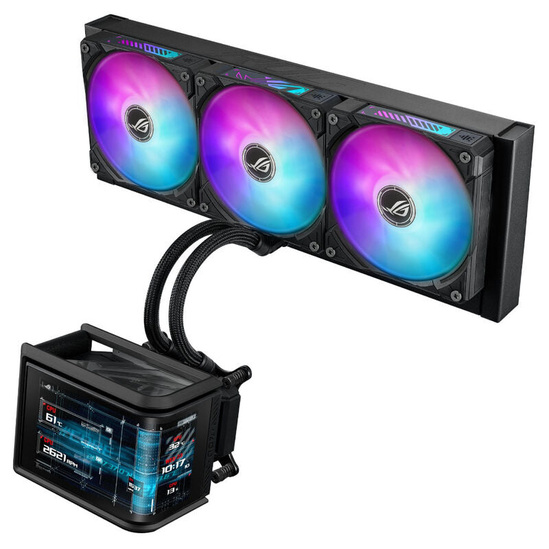 ASUS ROG Ryuo IV SLC 360 ARGB AIO vannkjøling montert i PC