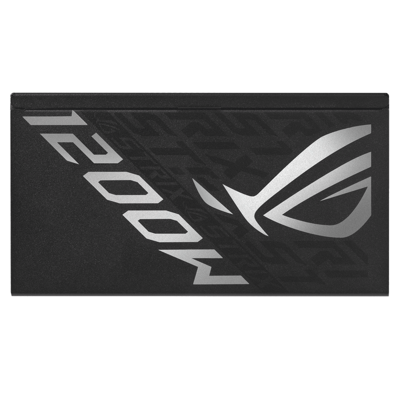 Bakside av ASUS ROG Strix 1200 Platinum strømforsyning med vifte
