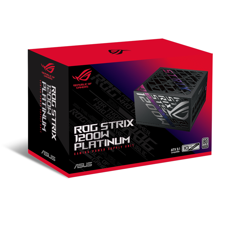 ASUS ROG Strix 1200 Platinum strømforsyning pakket klar for bruk
