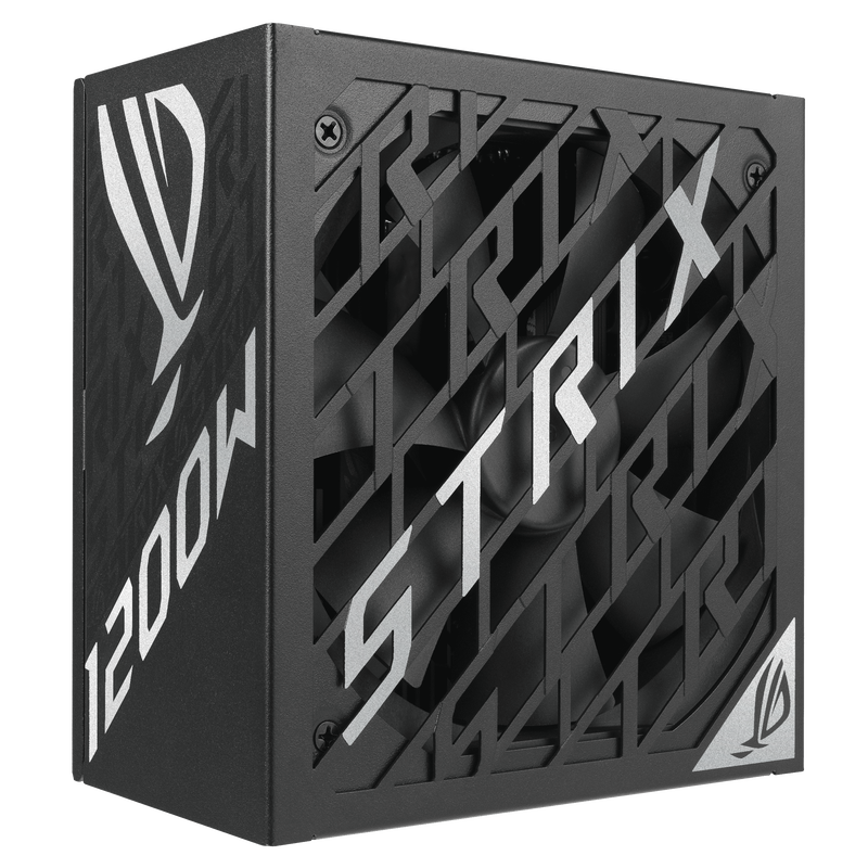 Nærbilde av vifte på ASUS ROG Strix 1200 Platinum strømforsyning