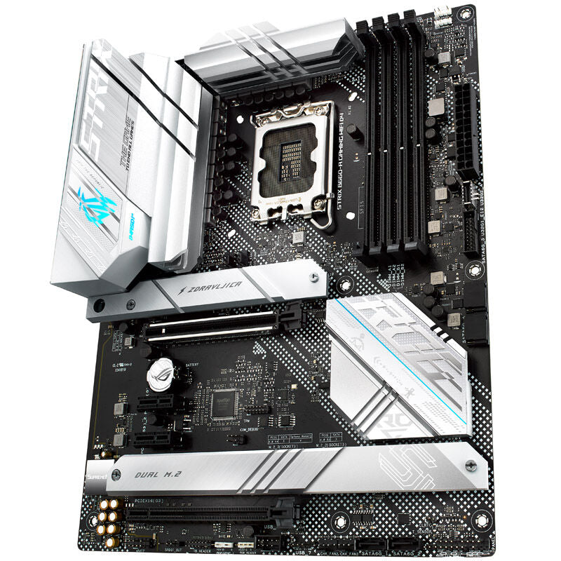 ASUS ROG Strix B660-A Gaming WiFi D4 med monterte kjøleribber