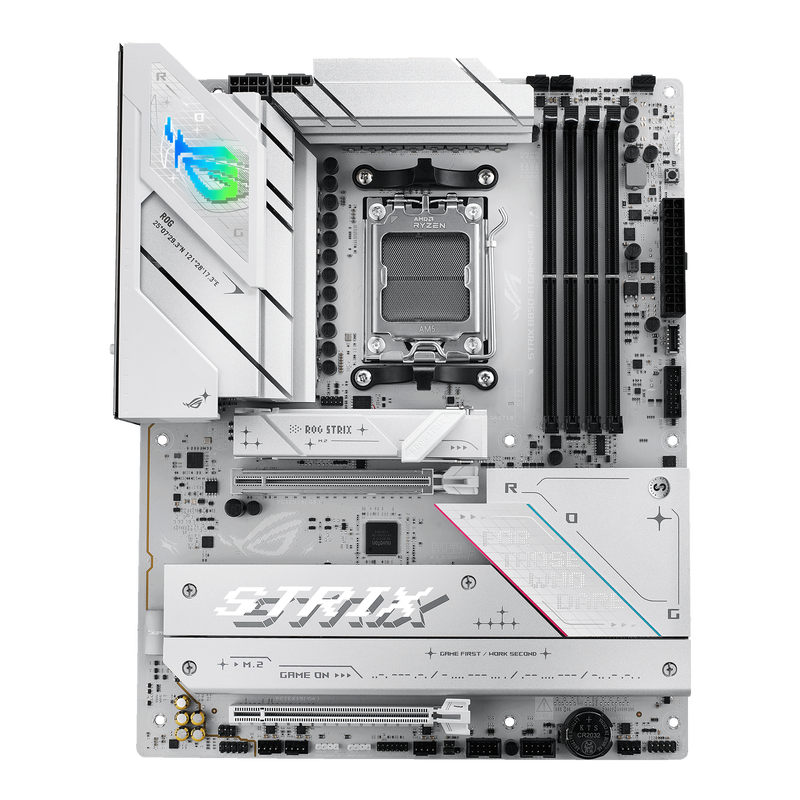 Bakside av ASUS ROG Strix B850-A Gaming WiFi hovedkort