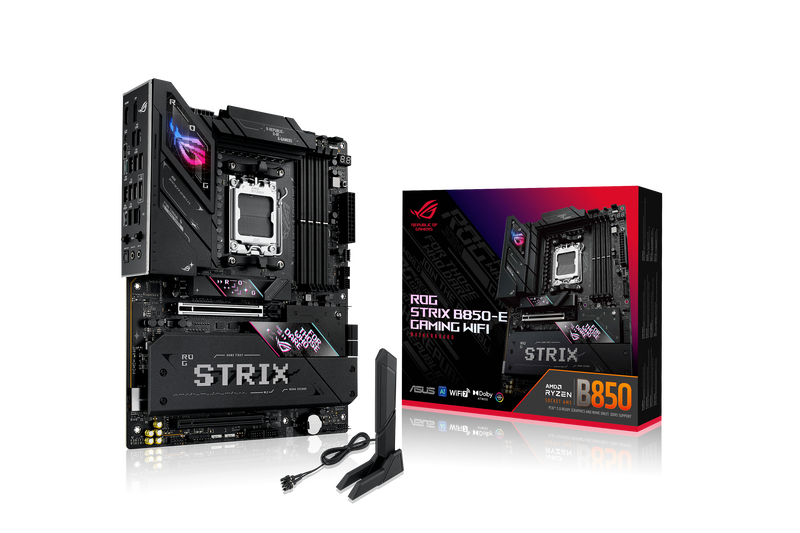 ASUS ROG Strix B850-E Gaming WiFi hovedkort forfra