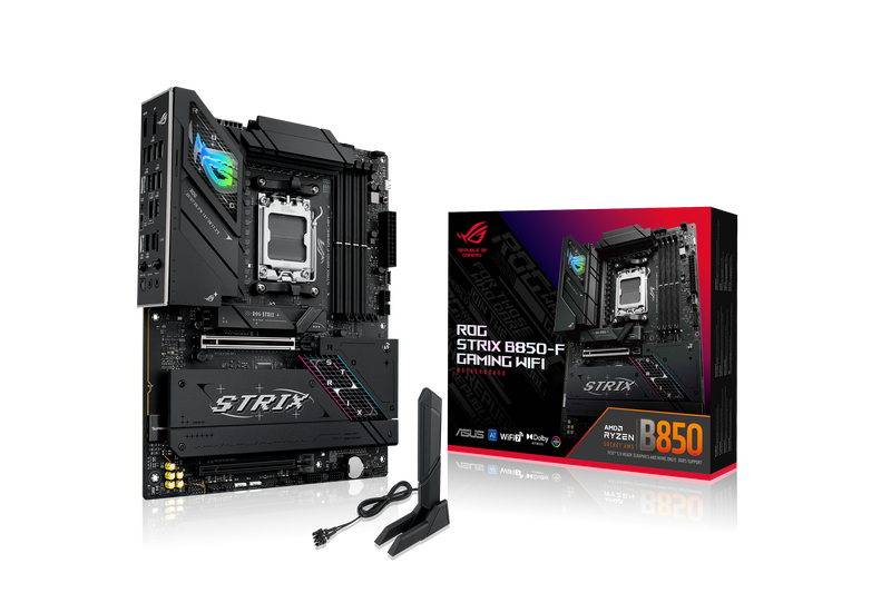ASUS ROG Strix B850-F Gaming WiFi hovedkort forfra