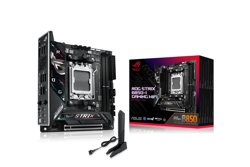 ASUS ROG Strix B850-I Gaming WiFi hovedkort forfra