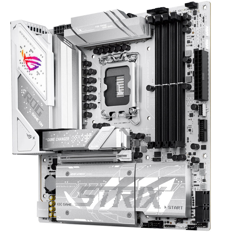 ASUS ROG Strix B860-G Gaming WiFi hovedkort mATX DDR5 hvit PCIe x16-spor